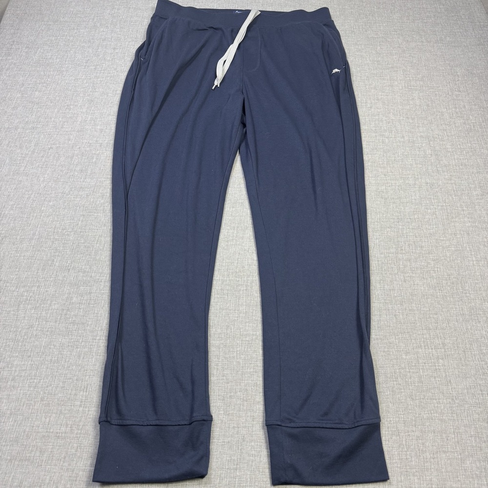 Tommy Bahama Jogger Pants Mens Large Blue Elastic Waist Drawstring Pockets